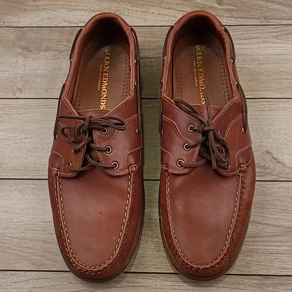 ALLEN EDMONDS‎ Eastport Dark Brown Leather Sz 15 D Mens Casual Boat Shoes
